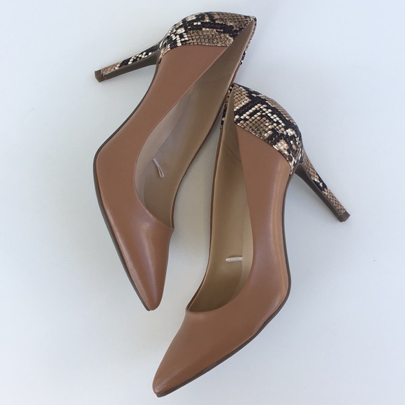 Marc Fisher Shoes - NEW Marc Fisher Tan & Snake Print Heels